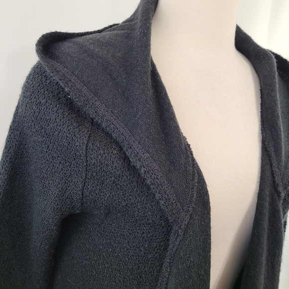 Miss Me MixMaster Hooded Open Front Sweater black rainbow fringe size large - Picture 6 of 8